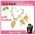 Sundysh Handmade 24K Golden Leaf Valentine Necklace